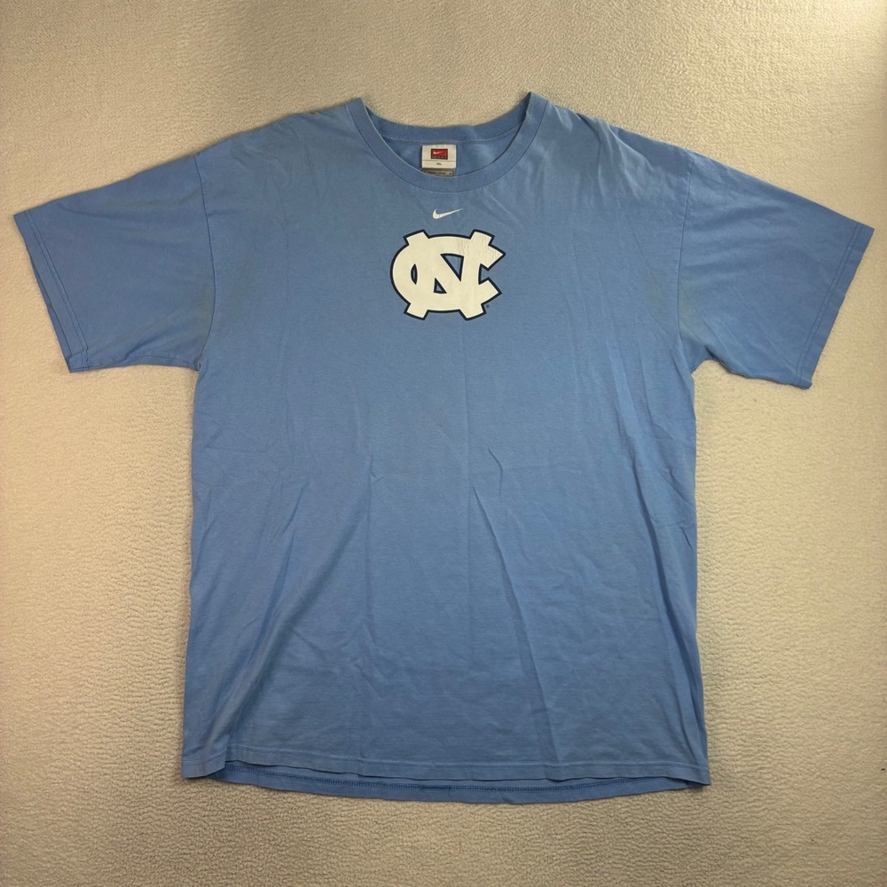 Vintage Nike Center Swoosh UNC T Shirt Men XL Blue North Carolina Tar Heels Y2K
